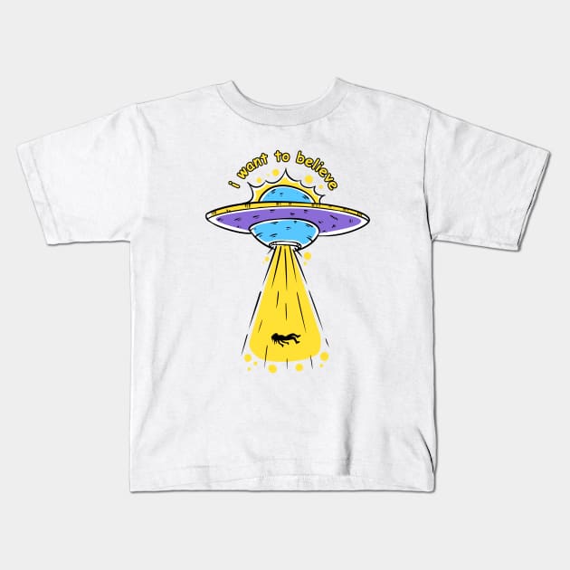 ufo Kids T-Shirt by vanpaul54